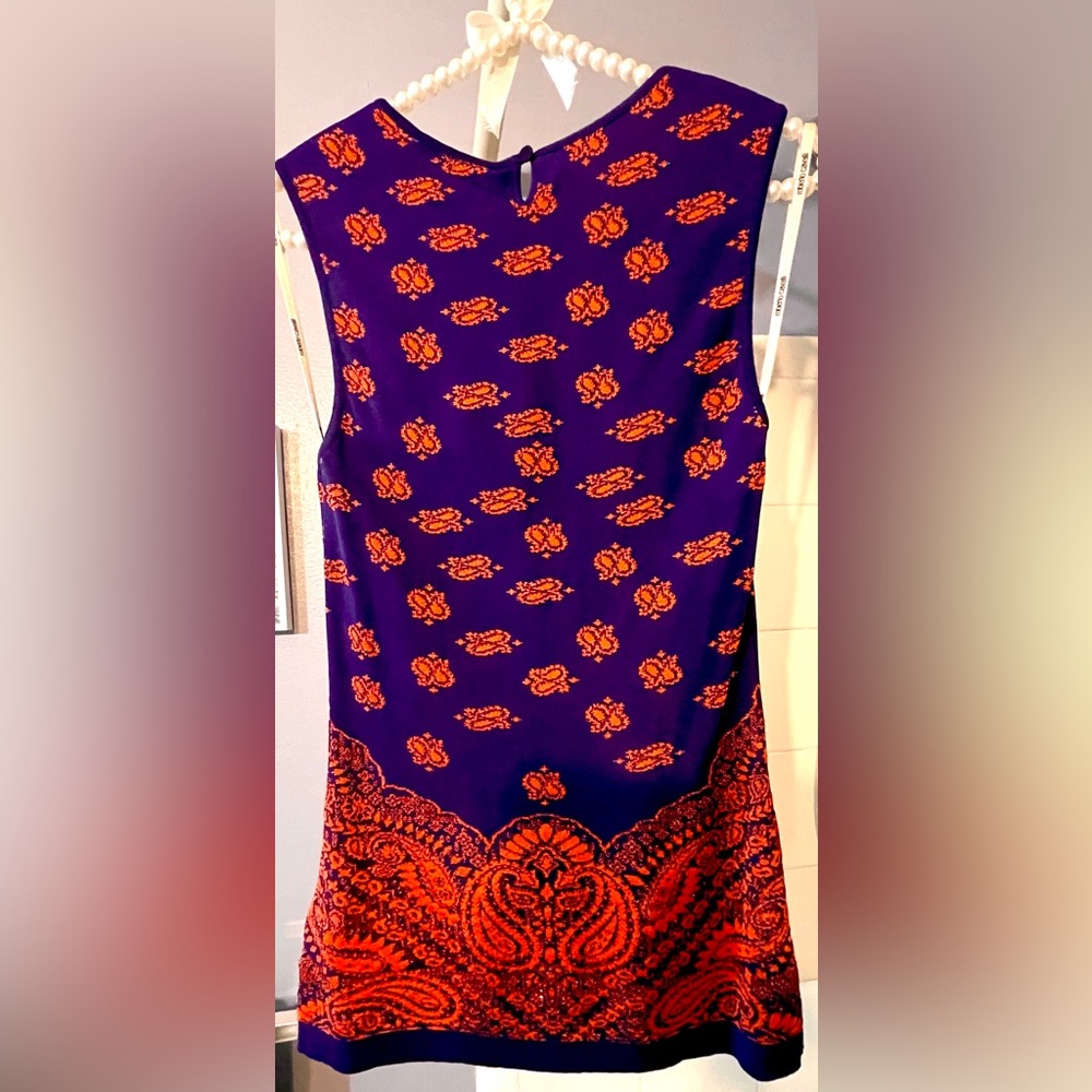 Robert Carvalli $1150. NWT Stunning Top Sz EU 38 Royal Blue & Burnt Orange - Picture 4 of 16